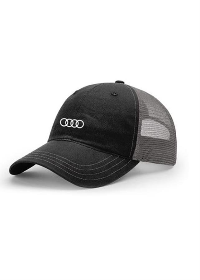Audi Richardson Garment Washed Trucker Cap, Black: RACCAR Automotive