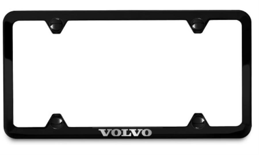 Volvo License Plate Frame Black Slimline Laser Volvo RACCAR